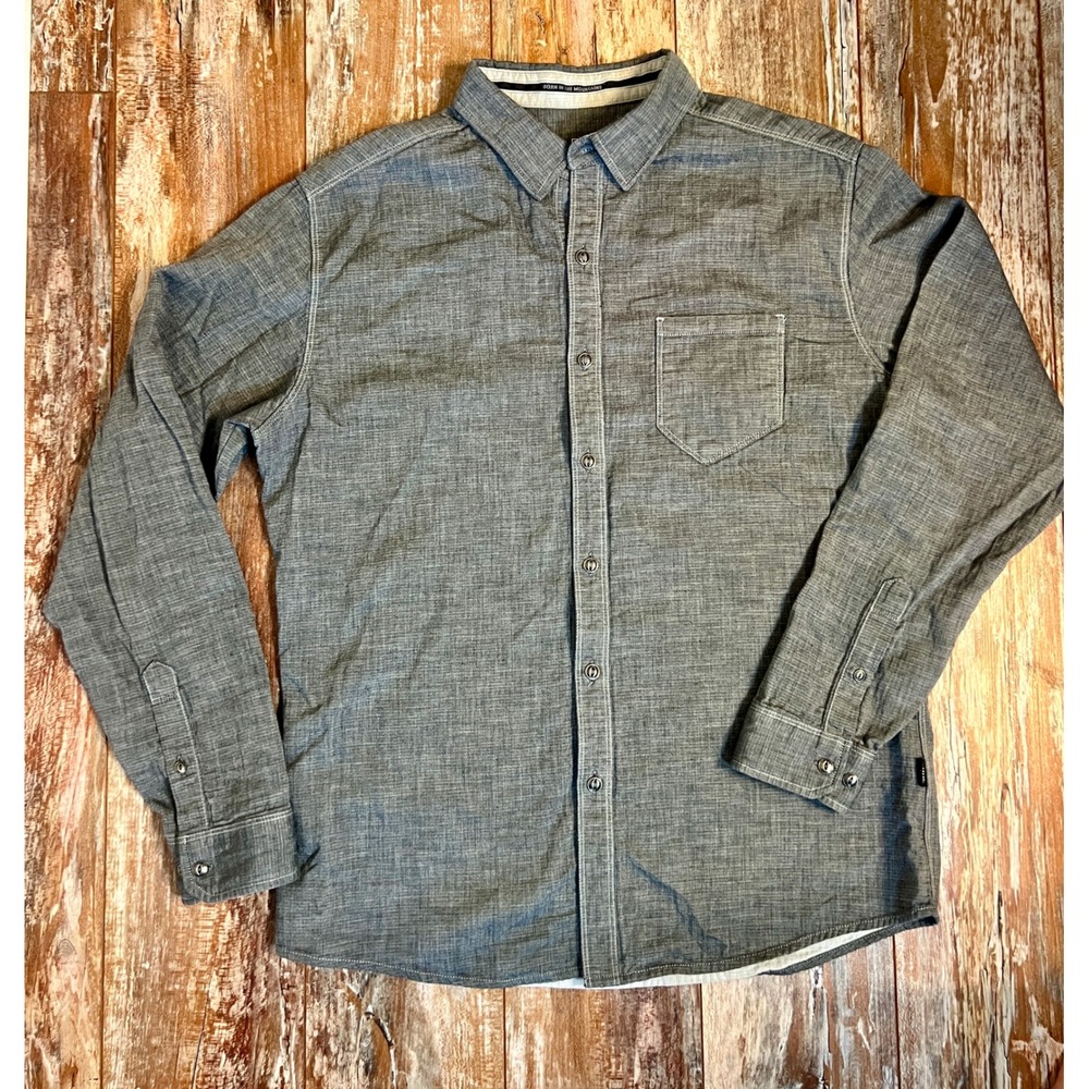 Kuhl Larce Shirt Men's 18S Gray Button Up Long Sleeve Outdoor Hiking Cotton